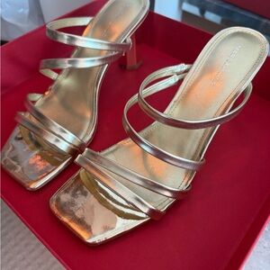 Elegant Gold Strappy Heels